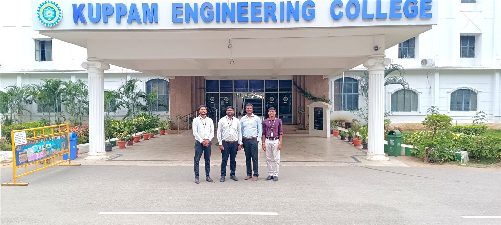 GeekBase team on campus with the placement cell at Kuppam Engineering College, Andhra Pradesh